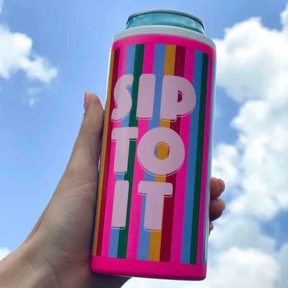 Packed Party Stainless Steel Slim Can Cooler Sip To It Seltzer Can Steel Coozy